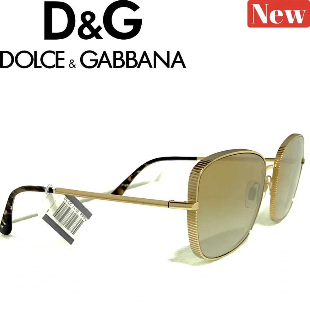 🆕 Dolce & Gabbana Gold Mirror Square Sunglasses (810)